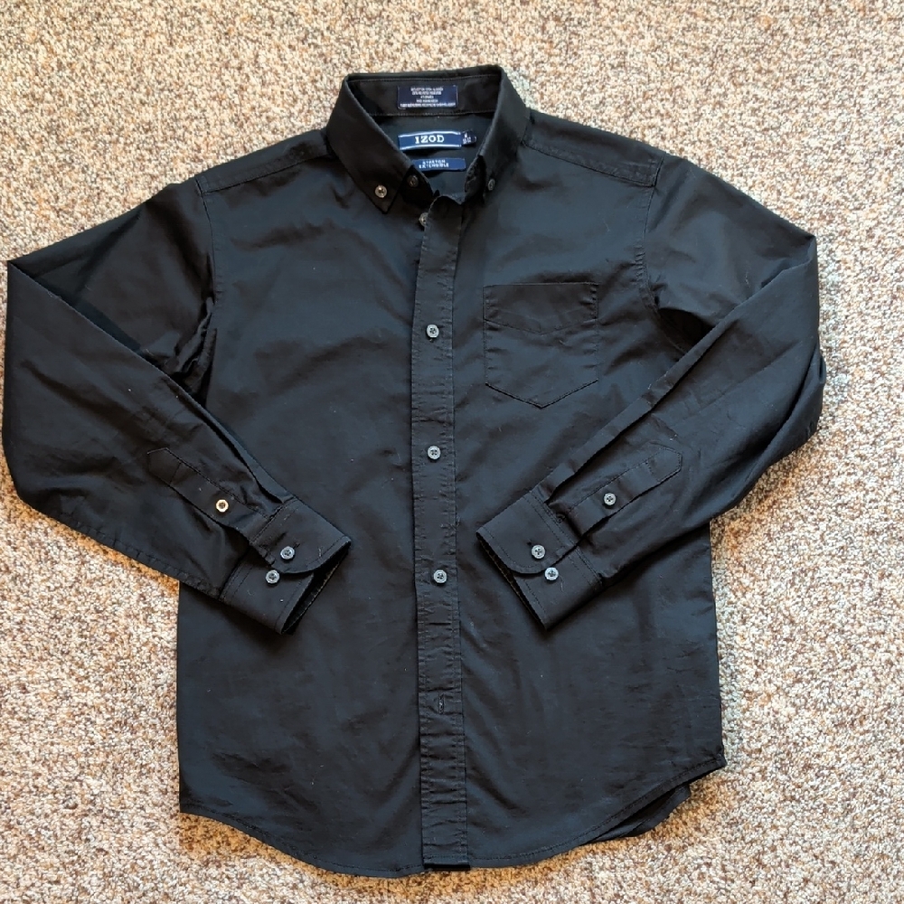 Izod Boy's Black Button-Down Shirt
